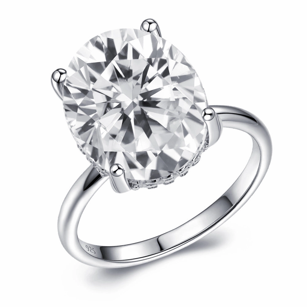 Versatile Shine Casual Gift 6 Carat Solitaire Oval Diamond Engagement Ring | S925 | Moissanite