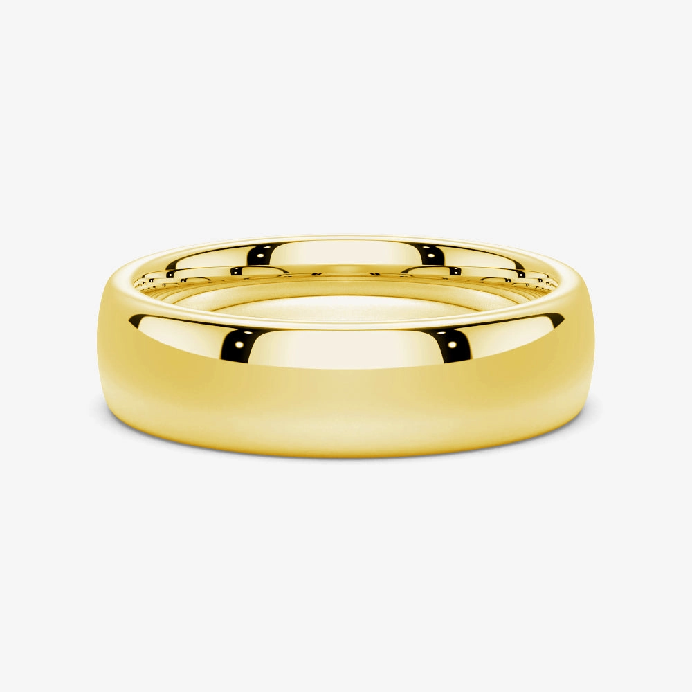 Classic Edge 6mm High Polished Finish Comfort Fit Men's Wedding Band