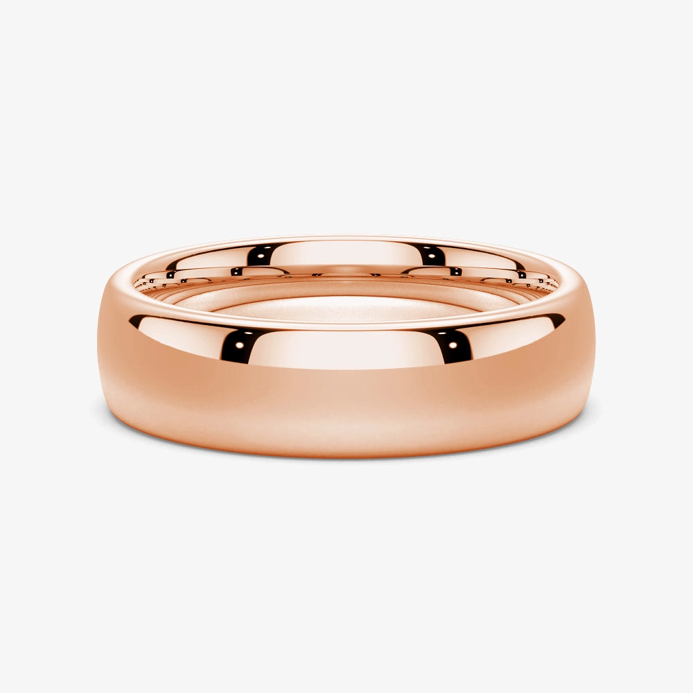 Luxury Charm 6mm High Polished Finish Comfort Fit Men's Wedding Band