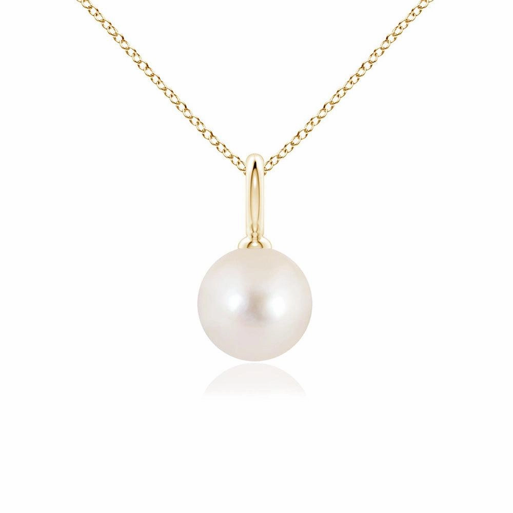 8mm Classic Freshwater Cultured Pearl Solitaire Pendant Premium Jewelry Impeccable Touch
