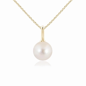 8mm Classic Freshwater Cultured Pearl Solitaire Pendant Elegant Outfit Splendid Shine