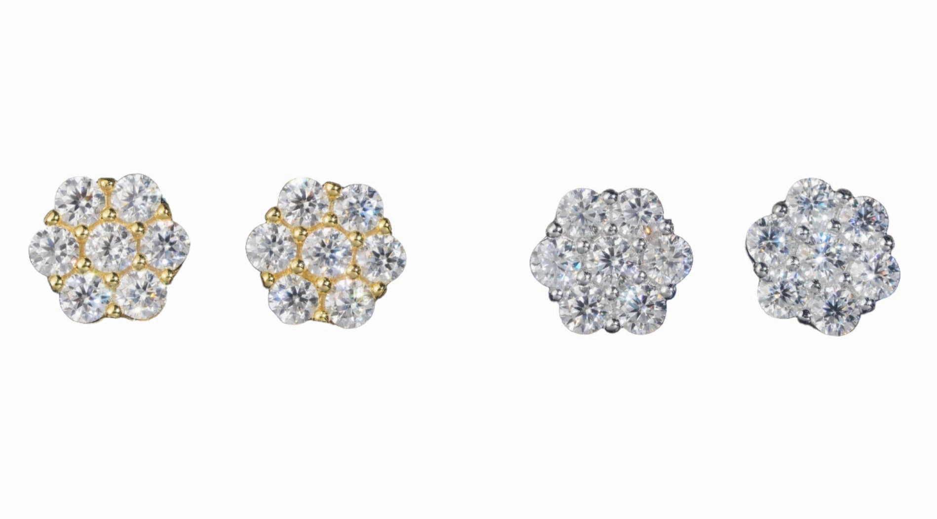 Custom Craft 8mm Diamond Cluster Earring Studs | S925 | Moissanite