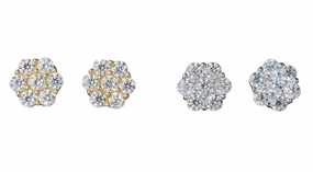 Custom Craft 8mm Diamond Cluster Earring Studs | S925 | Moissanite