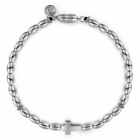 Refined Shape Fresh Design 925 Sterling Silver Beaded Cross Bracelet
