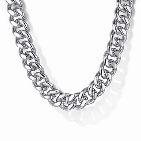 High Style Luxurious Piece 925 Sterling Silver Solid Mens Diamond Cut Cuban Link Chain Necklace