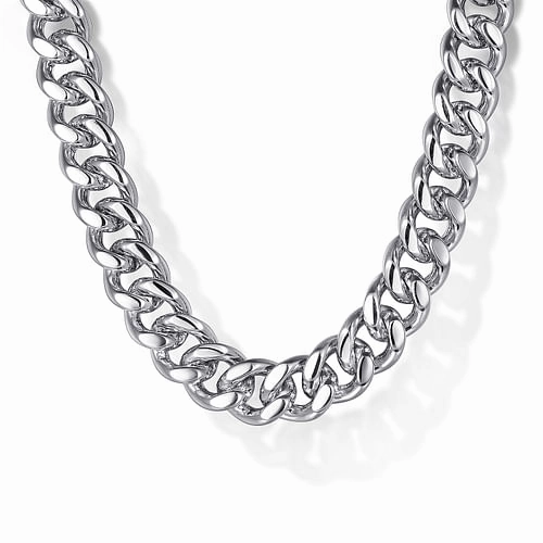 High Style Luxurious Piece 925 Sterling Silver Solid Mens Diamond Cut Cuban Link Chain Necklace