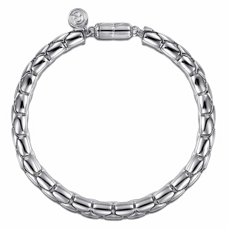 Opulent Radiance 925 Sterling Silver Tubular Chain Bracelet
