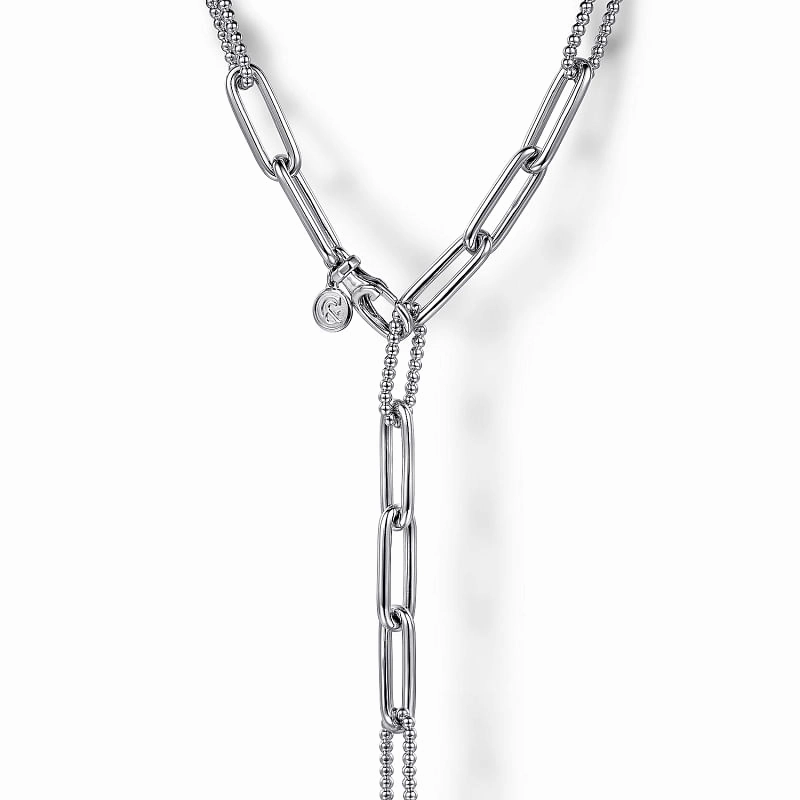 925 Sterling Silver Y Chain Necklace Soft feature