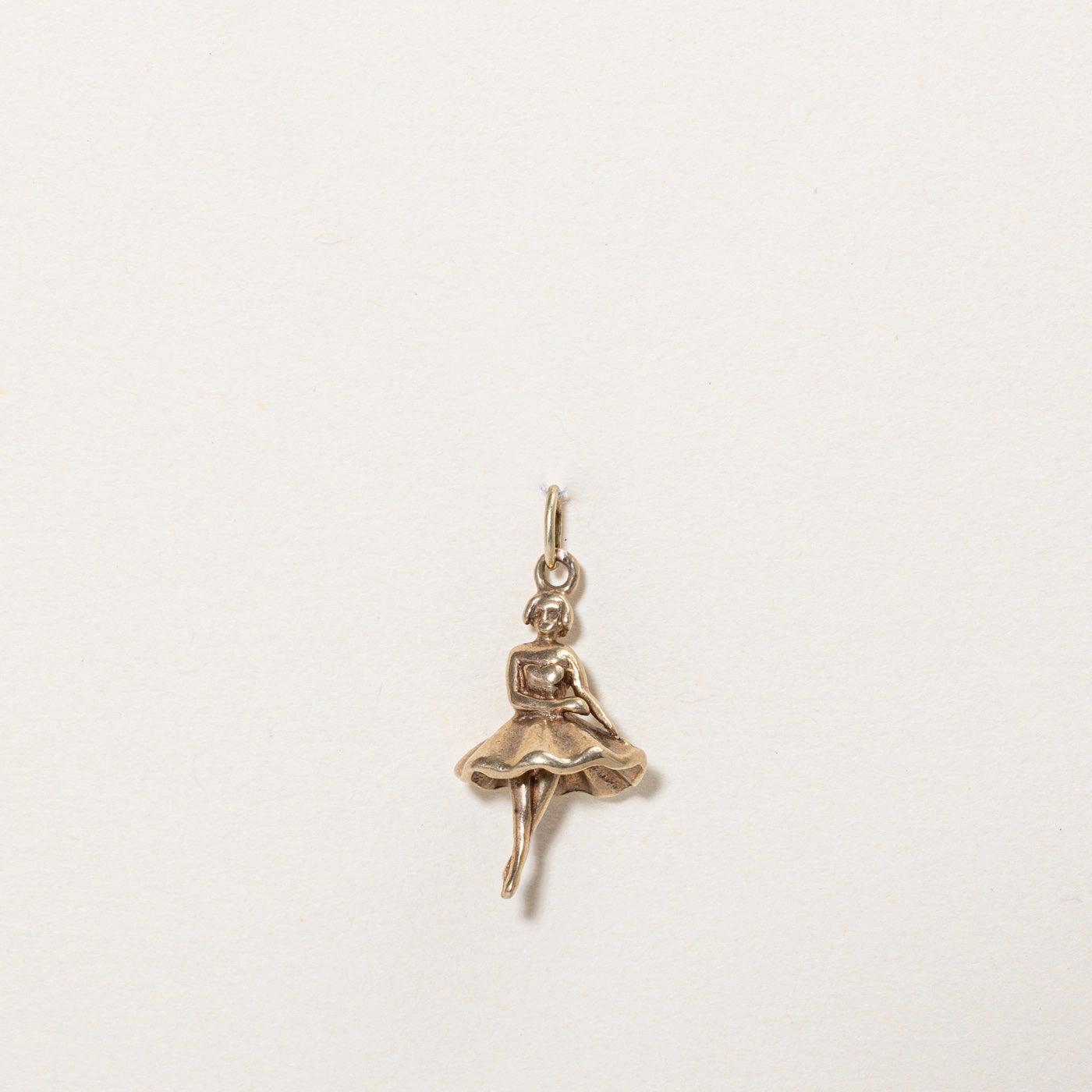 Unique Shape 9k Yellow Gold Ballerina Charm