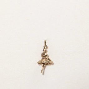 Unique Shape 9k Yellow Gold Ballerina Charm