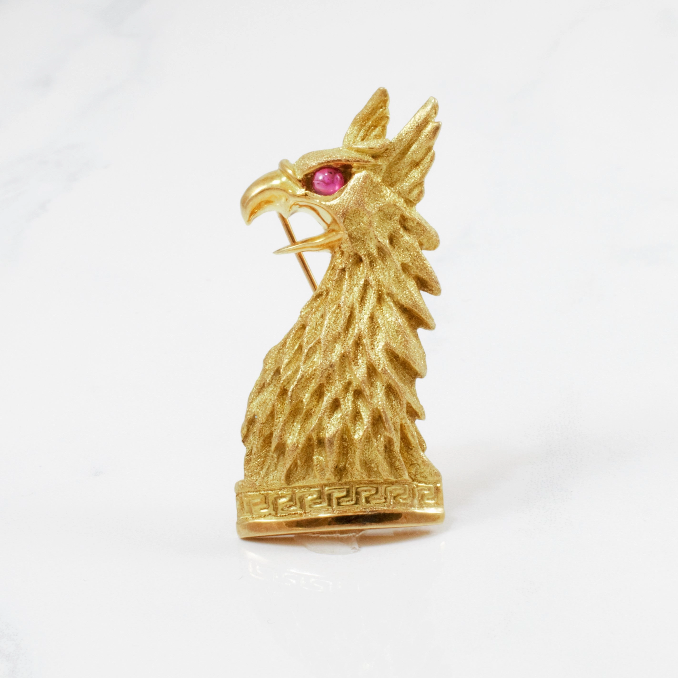 Chic Edge Soft Light 'Andreas von Zadora-Gerlof' Ruby Griffin Brooch