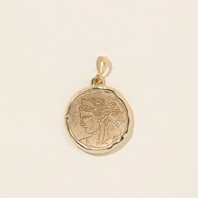 'Common Era' 14k Artemis Goddess of Wild Things Pendant Flawless Radiance