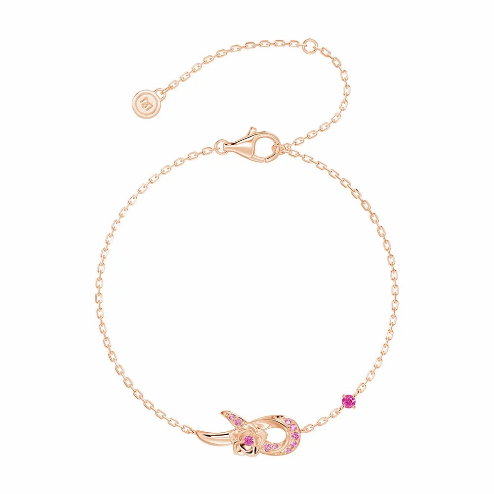 Romantic Set "Blossom Of Hope" Pink Ribbon Breast Cancer Awareness Bracelet