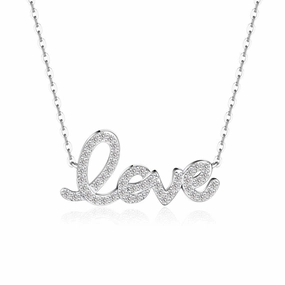 Glow Ready "Love" Moissanite Diamond Necklace Pendant