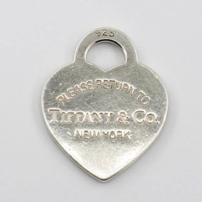 Polished Shine 'Tiffany & Co.' "Please Return To" Silver 925 Heart Tag |