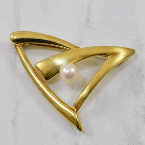 Abstract Pearl Triangle Brooch | 0.90ct | Impeccable Highlight