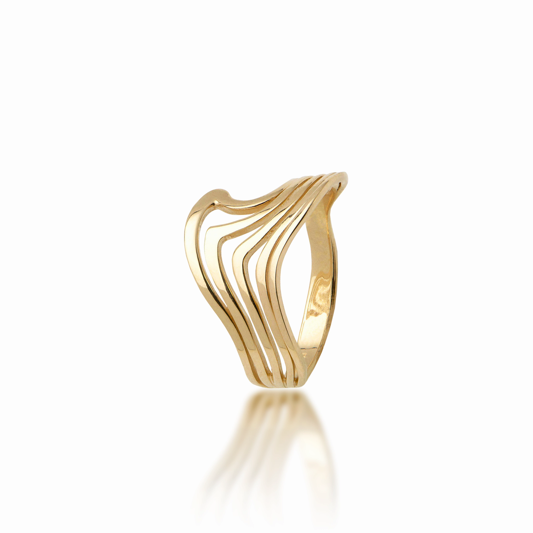 Abstract Nalu Ring in Gold - 11mm Flat Shot