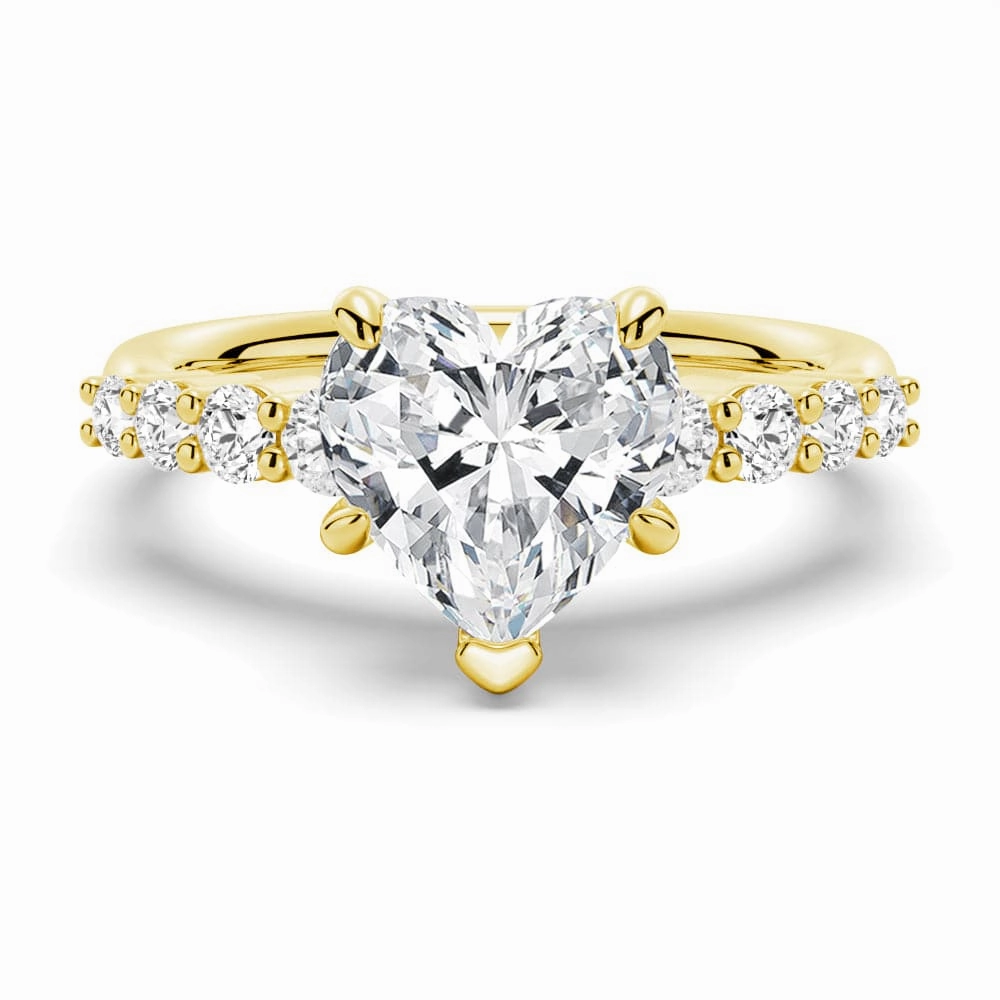 Classic Shared Prong Heart Shaped Moissanite Engagement Ring Elegant flair Pure Highlight