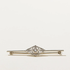 Delicate Beauty Statement Style Antique Solitaire Diamond Brooch | 0.03ct