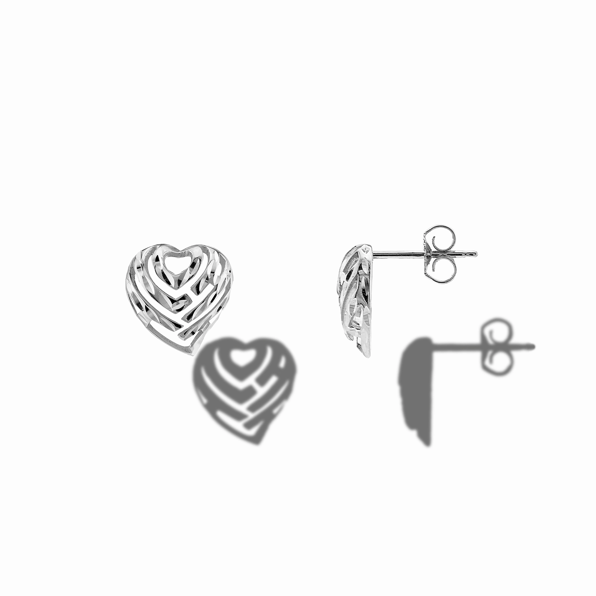 Aloha Heart Earrings in Sterling Silver - 10mm Style Pop Delicate Mood
