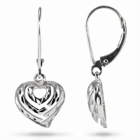 Aloha Heart Earrings in Sterling Silver - 18mm Flawless Finish Fall Vibes