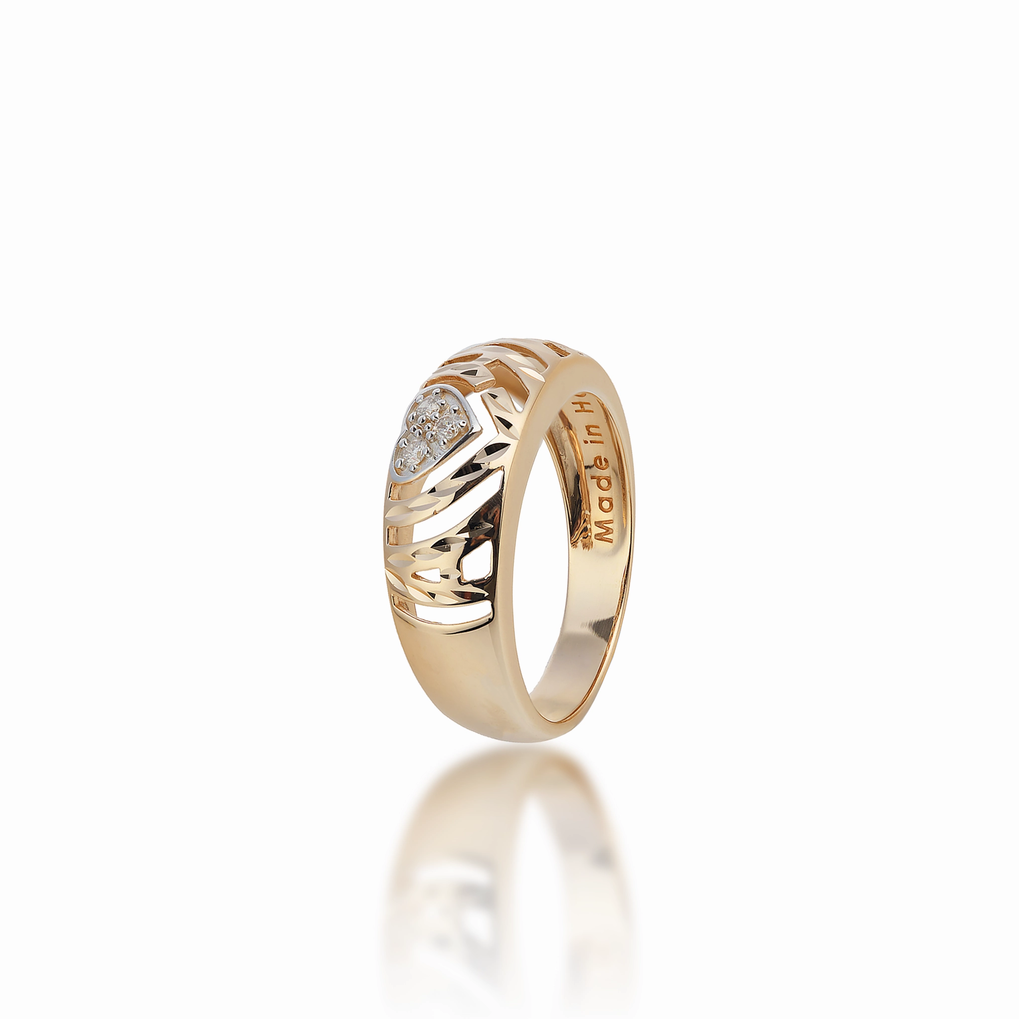 Aloha Heart Ring in Gold with Diamonds - 8mm Flawless Radiance Season Match
