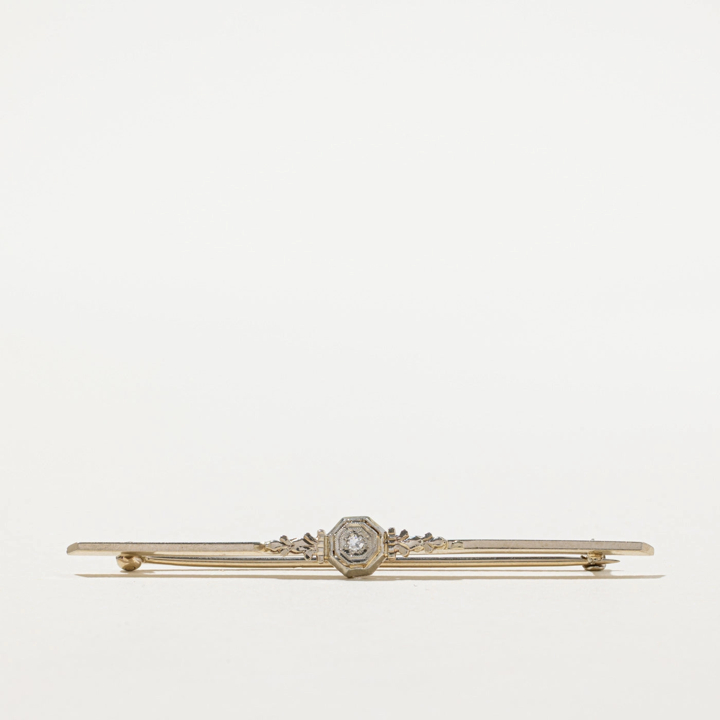 Breezy Look Subtle Edge Antique Single Cut Diamond Brooch | 0.03ct