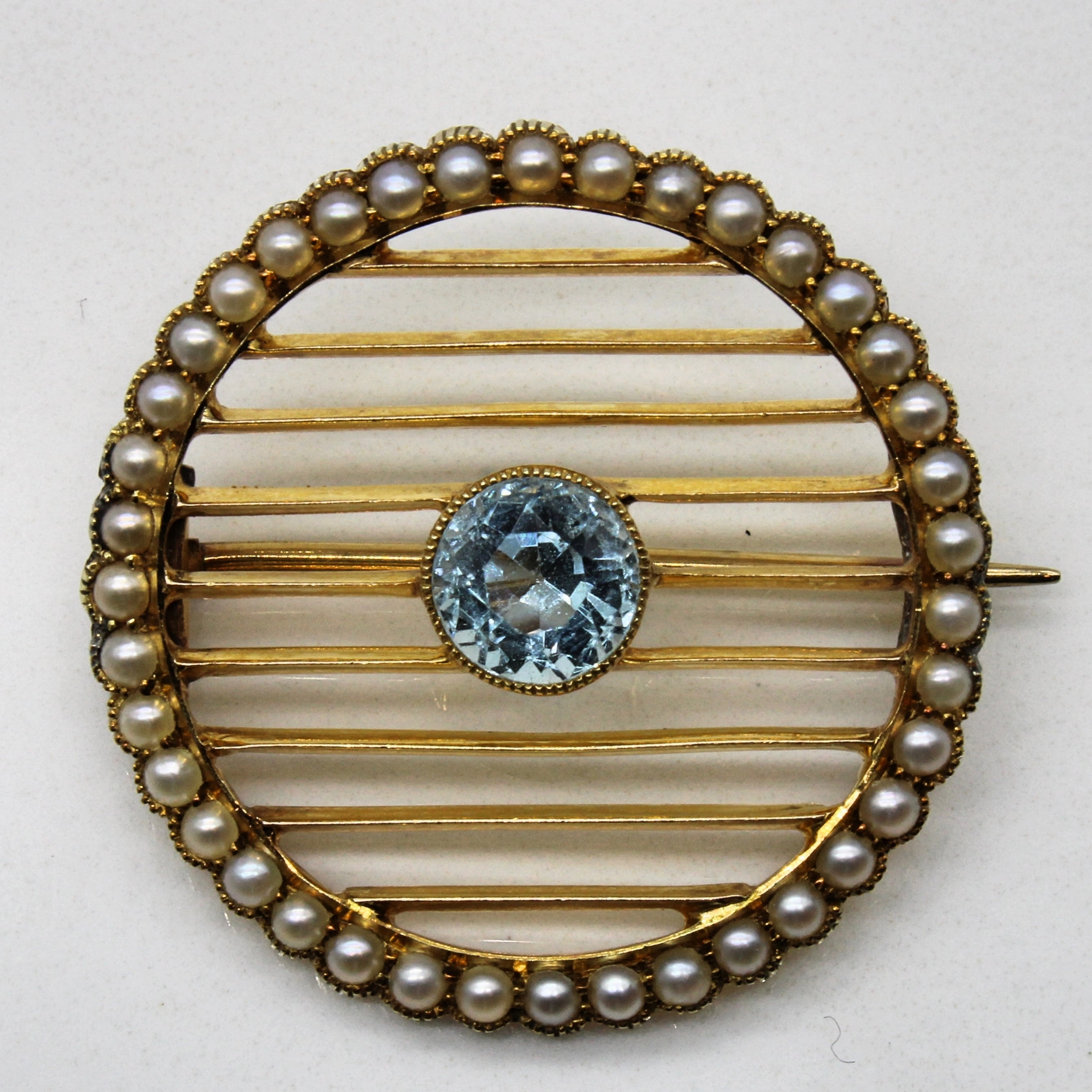 Aquamarine & Pearl Brooch | 0.80ct | Refined Spark Versatile Gem