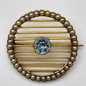 Aquamarine & Pearl Brooch | 0.80ct | Refined Spark Versatile Gem