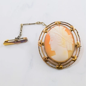 Crisp Finish Art Nouveau Cameo Brooch | 23.00ct |
