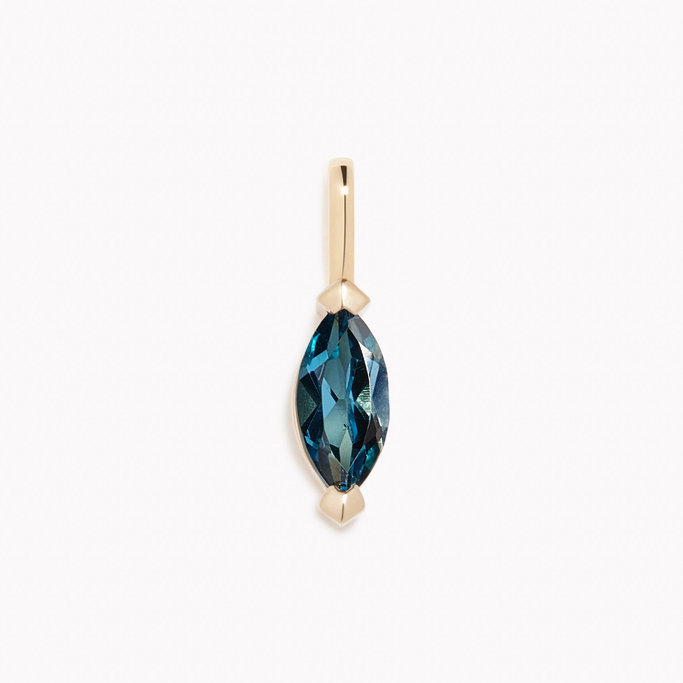 September Birthstone Pendant 14k Gold - London Blue Topaz Premium Jewelry Versatile Shine