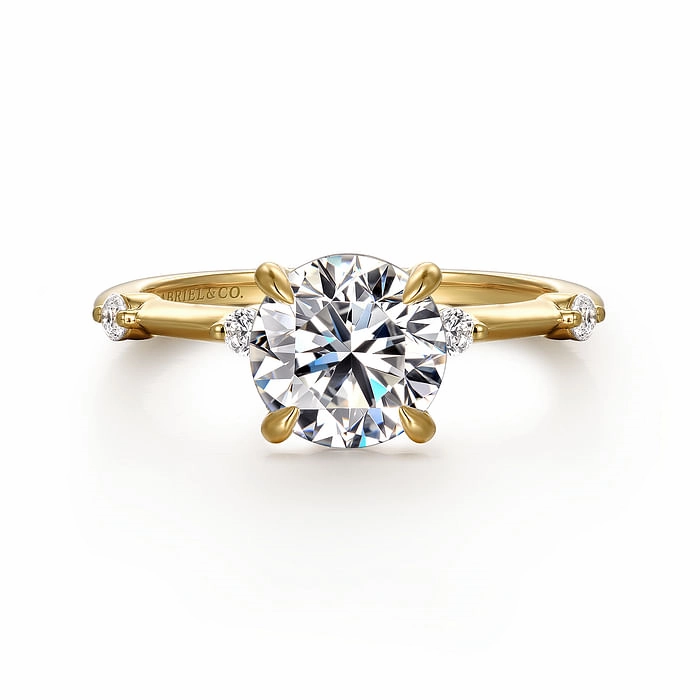 Artful Feature Frances - 14K Yellow Gold Round Diamond Engagement Ring