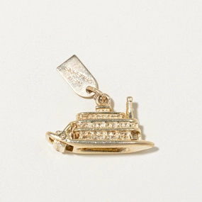 14k Yellow Gold "New Orleans" Riverboat Charm fashion lover Lustrous Sparkle