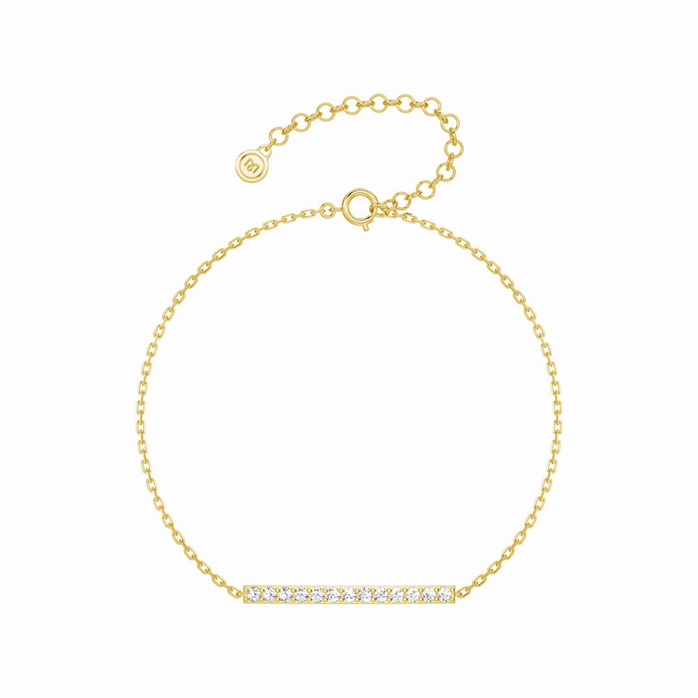 Linear Lab Grown Diamond Bar Bracelet Editorial Look Opulent Look