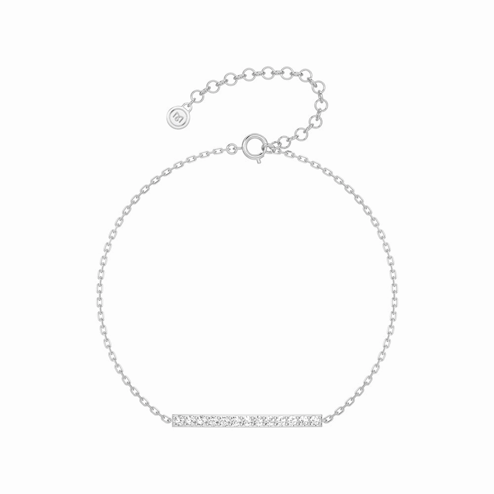 Casual Wear Linear Lab Grown Diamond Bar Bracelet