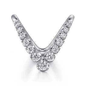 14K White Gold Diamond Chevron Ladies Ring Graceful Glow Urban Touch
