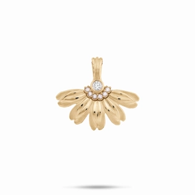 Beach Naupaka Pendant in Gold with Diamonds - 20mm Layering Game