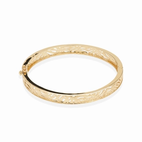 Monstera Hinge Bracelet in Gold - 8mm Gifting Vibes