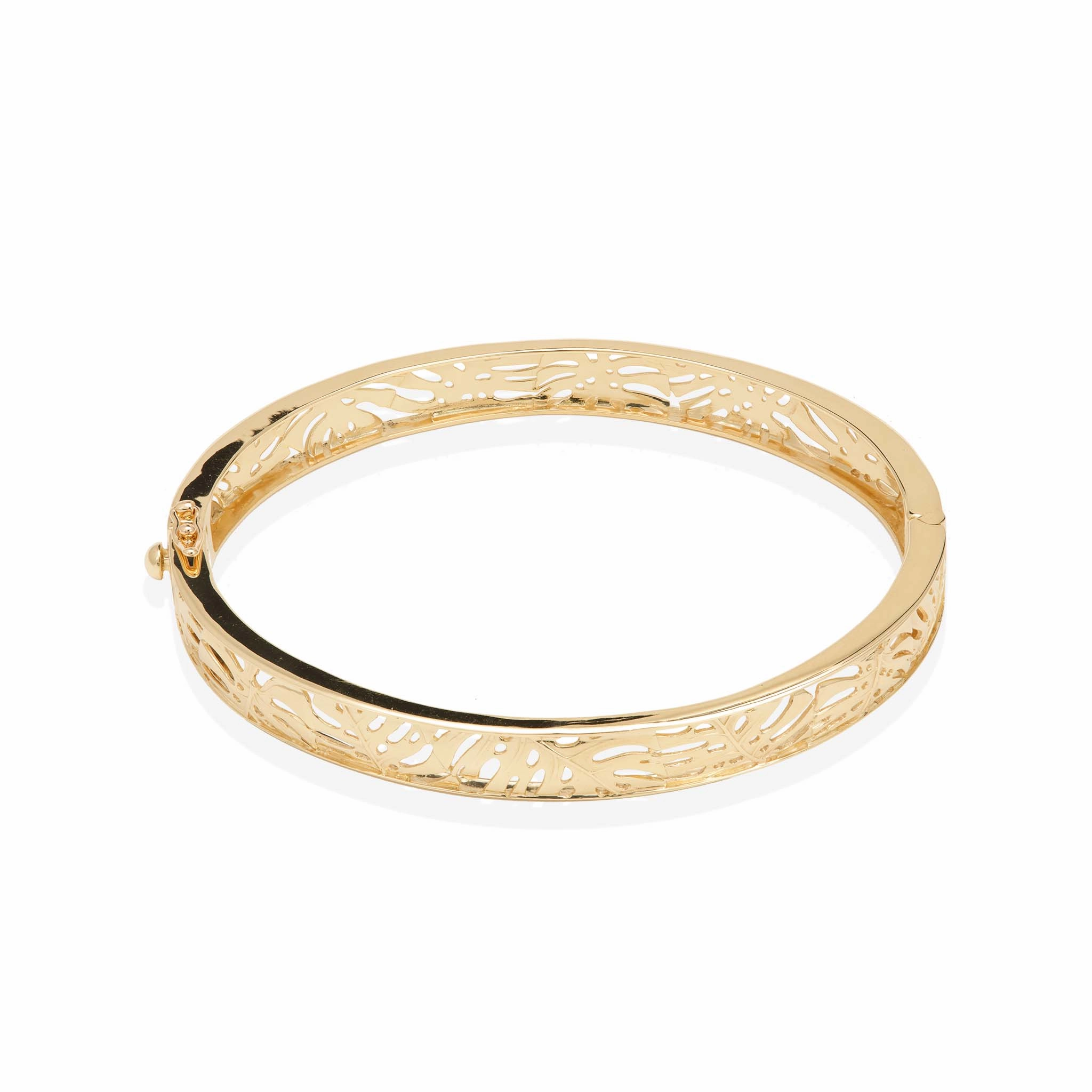 Monstera Hinge Bracelet in Gold - 8mm Gifting Vibes