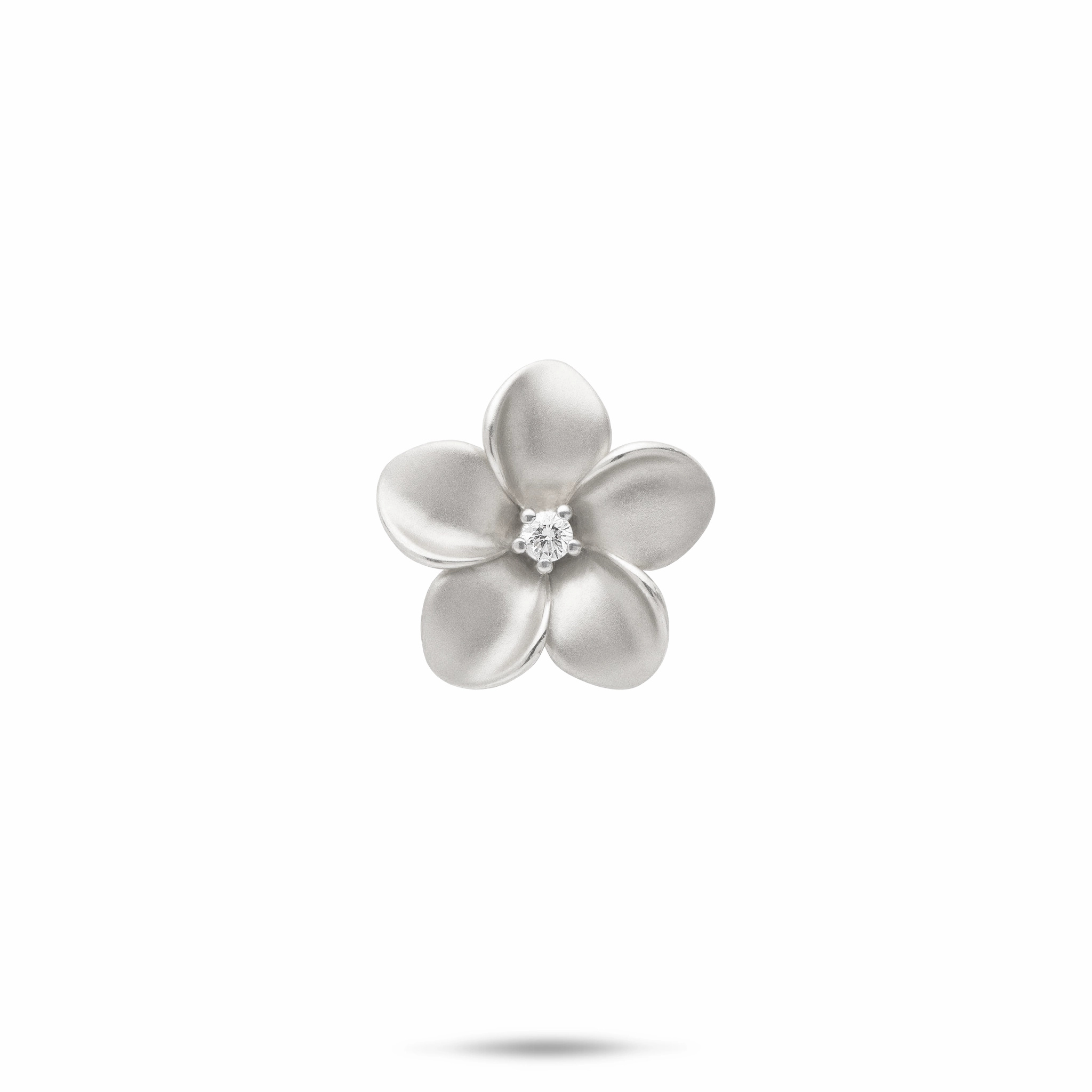 Plumeria Pendant in White Gold with Diamond - 16mm Vivid Glow