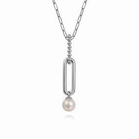 Artisan Highlight Modern Classic 925 Sterling Silver Pearl Bujukan Drop Necklace
