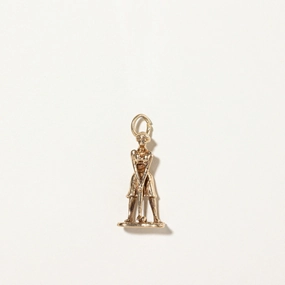 Distinctive Highlight 10k Yellow Gold Golfer Charm |