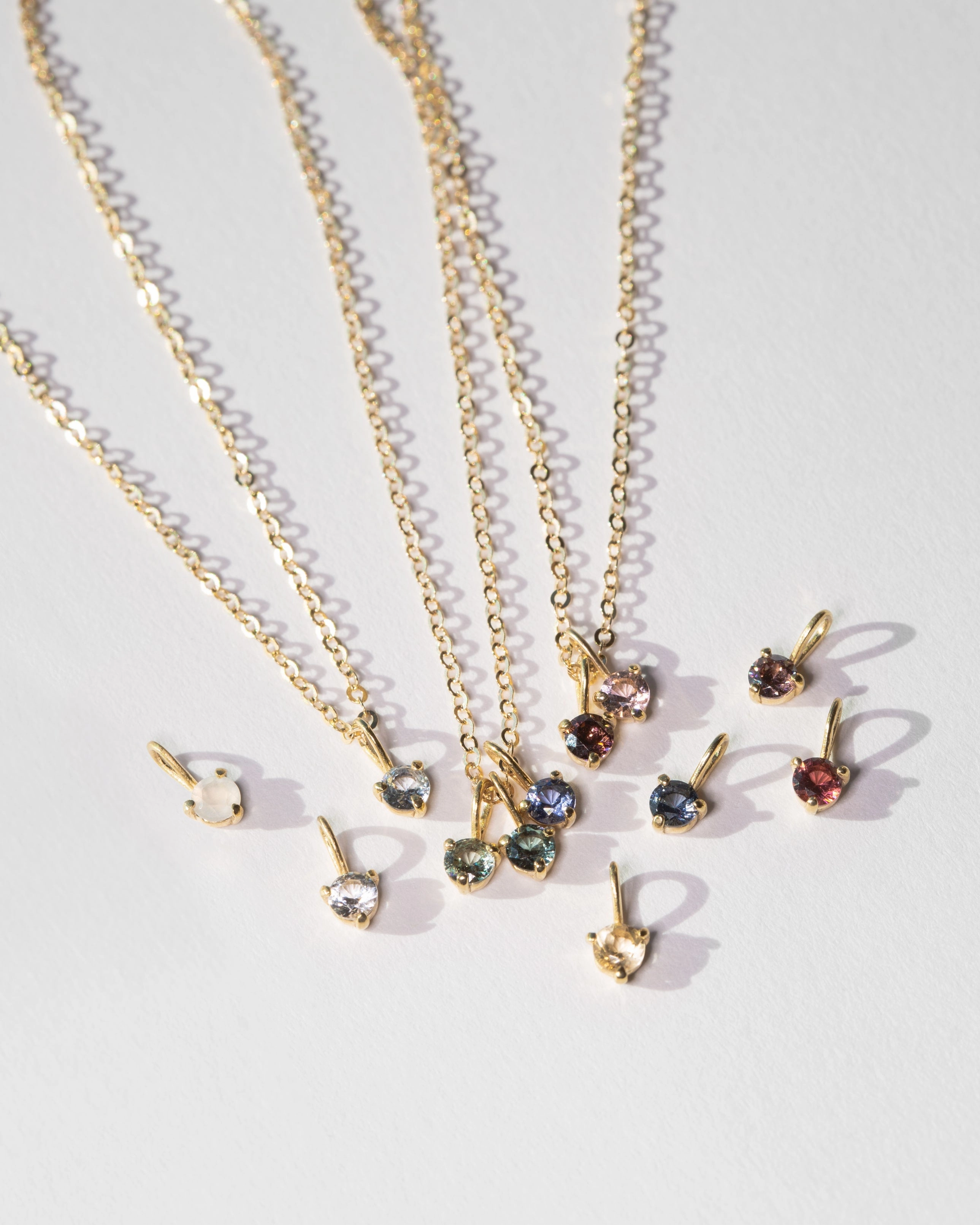 Aura Birthstone Necklace & Studs Set Chic Touch Charming Sparkle