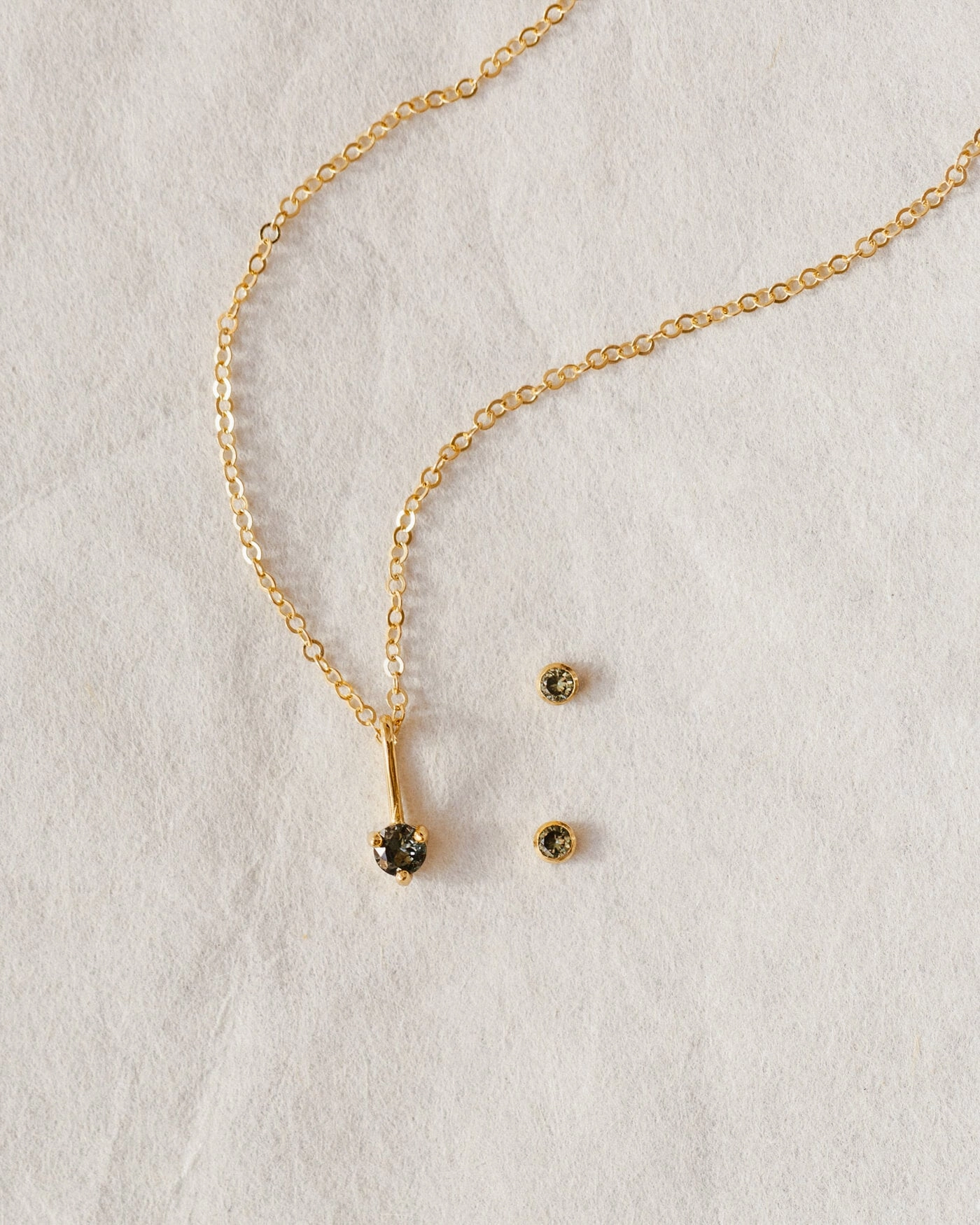 Aura Birthstone Necklace & Studs Set Iconic look Elegant Shape