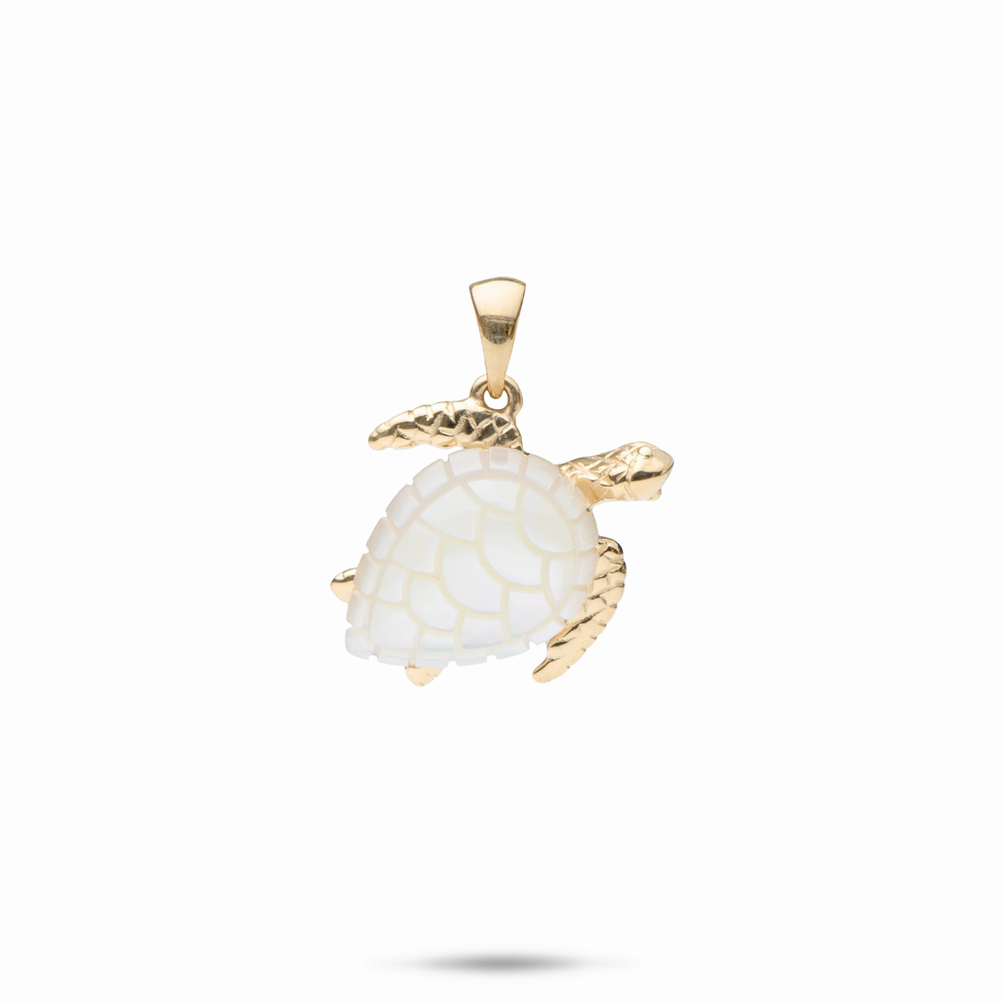 Classic Trend Honu Mother of Pearl Pendant in Gold - 15mm