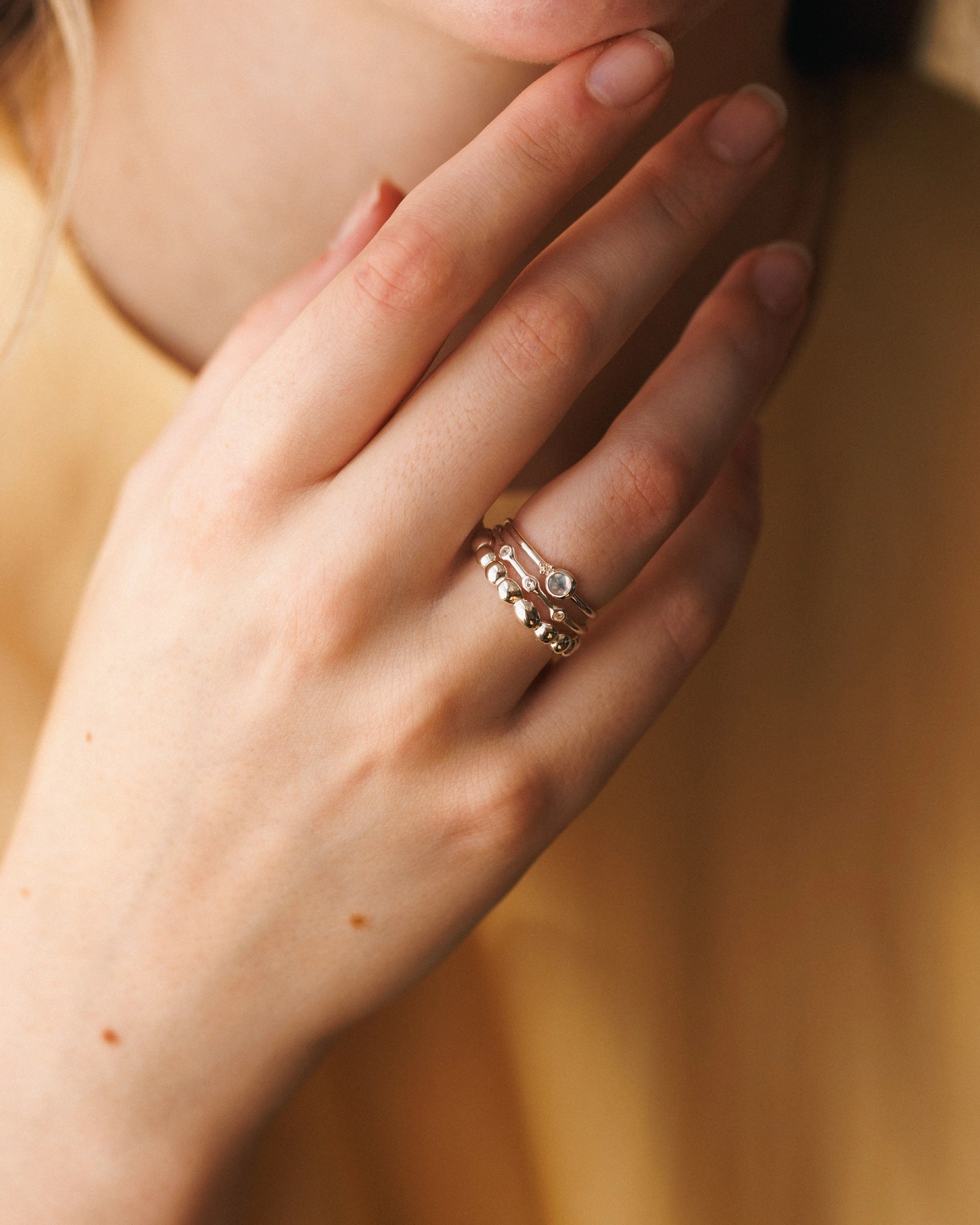 Daily Flow Creative Art Skipping Stone Ring