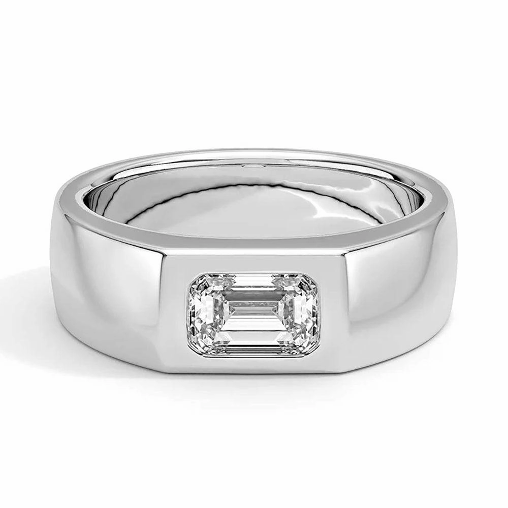 Graceful Elegance Fashion Appeal Emerald Cut Lab Diamond Diamond Men's Promise Ring