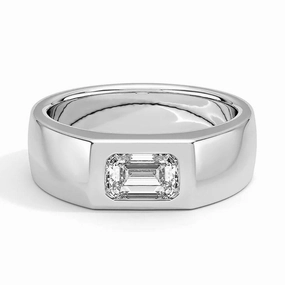 Emerald Cut Lab Diamond Diamond Men's Promise Ring Soft Focus