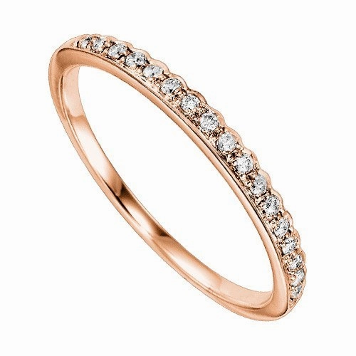 Bead Set Contoured Diamond Ring  .12 Cttw 10K Rose Gold For Everyone