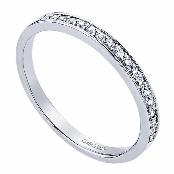 Bead Set Round Diamond Band .13Cttw 14K White Gold 149B Unique Work